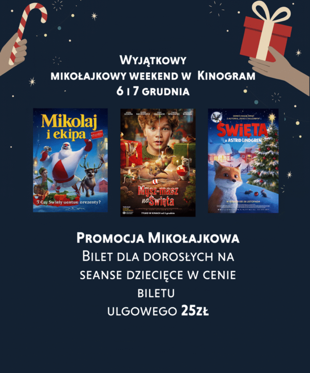 Wyjątkowy mikołajkowy weekend w Kinogram – 6 i 7 grudnia