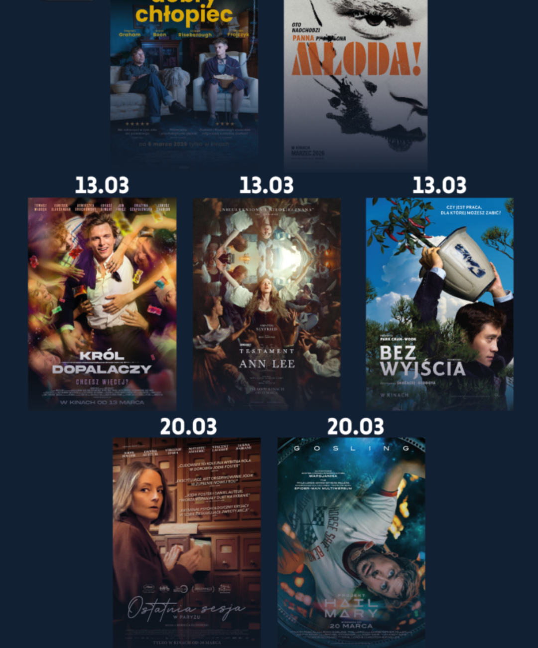 Premiery w marcu w Kinogramie